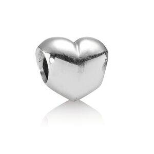 PANDORA Big Smooth Silver Heart Bracelet Charm S 925 ALE 790137